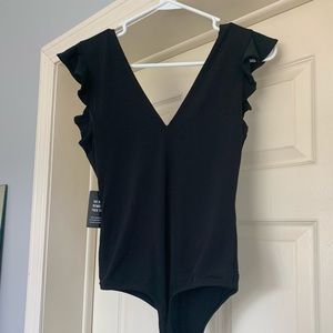 Black thong bodysuit